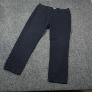 Ash & Erie Essential Chino Pants Mens 36x28 Stretch Twill Navy Blue Preppy  Frat